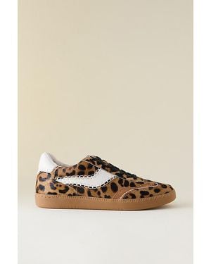 Dolce Vita Notice Stitch Calf Hair Trainers - Natural