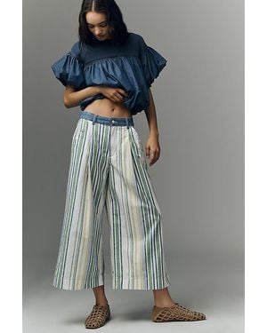 Pilcro Positano Crop Wide-Leg Trousers - Grey