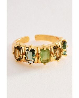 By Anthropologie Crystal Baguette Ring - Metallic