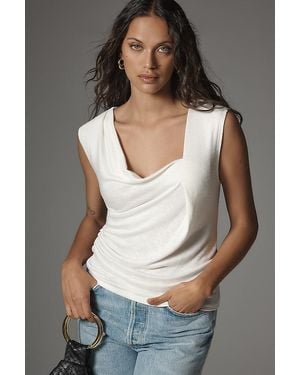 By Anthropologie Sleeveless Draped Top - Grey