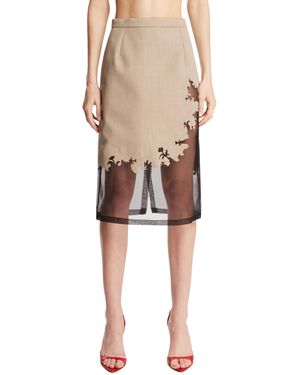 JULIE KEGELS Wool And Silk Skirt - Natural
