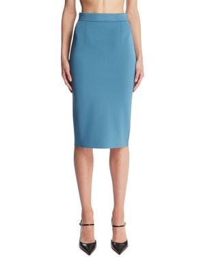 Tom Ford Light Viscose Midi Skirt - Blue