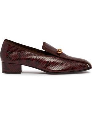 Herbert Levine Burgundy Leather Showtime Court Shoes - Brown