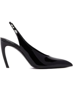 The Attico Viper Slingback Court Shoes - Black