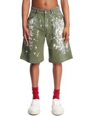 Gallery Department Patent-Effect Shorts - Green