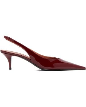 AMINA MUADDI Burgundy Anok 55 Slingbacks - Red