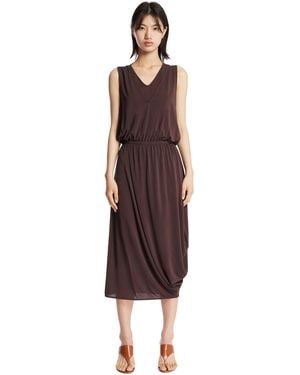 Lemaire Viscose Blend Midi Dress - Brown