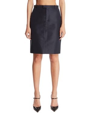 Gucci Fine Silk Faille Skirt - Blue
