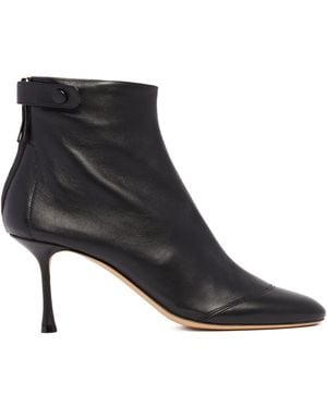 Francesco Russo R1B830 Leather Ankle Boots - Black