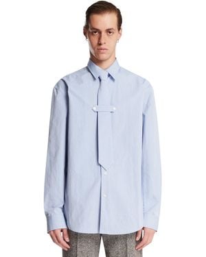 Dries Van Noten Light Shirt With Integrated Tie - Blue