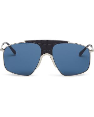 Alaïa Occhiali Da Sole Aviator Quadrati Neri - Blu