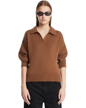 KHAITE Herve Cashmere Polo - Brown