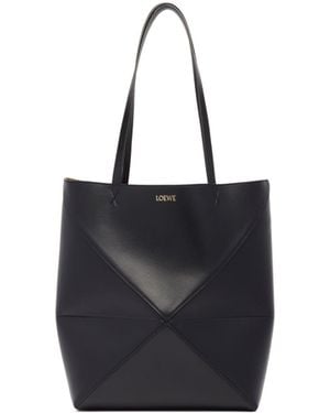 Loewe Medium Puzzle Fold Tote - Black