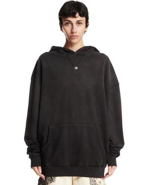 Antik Denim Cotton Oversized Sweatshirt - Black