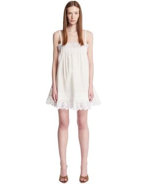 Saint Laurent Cotton And Lace Dress - White