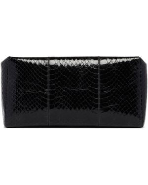 The Row Compact Square Leather Clutch - Black