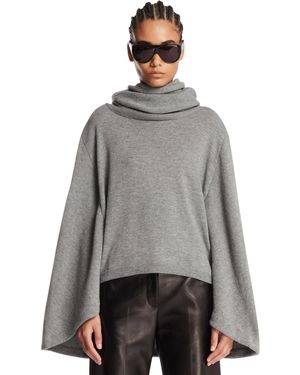 7 For All Mankind Wool Shawl Collar Jumper - Grey
