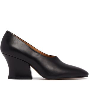 Jil Sander Leather Court Shoes - Black