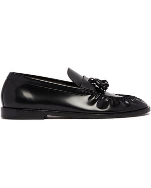 The Row Patent Leather Loafers - Black