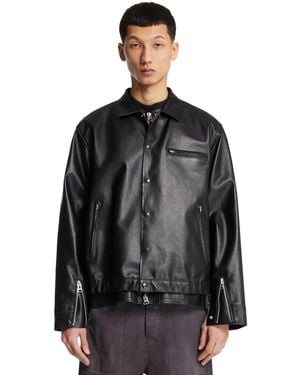 Sacai Leather Blouson Jacket - Black