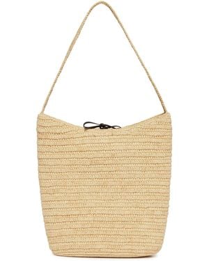 The Row Alma Raffia Shoulder Bag - White