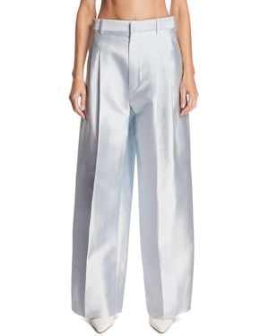 Carven Pantaloni Con Doppia Pince Azzurri - Blu