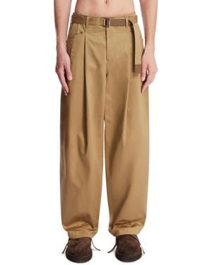 Sacai Chino Trousers With Belt - Natural
