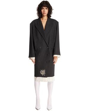 The Attico Cappotto A Doppiopetto - Nero