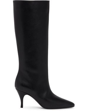 Herbert Levine Leather Silhouette Boots - Black