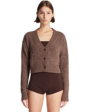 ELY ELY Cardigan Ebba Con Scollo A V - Marrone