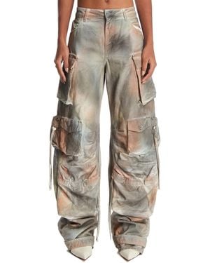 The Attico Jeans Cargo Fern Camouflage Grigi - Grigio