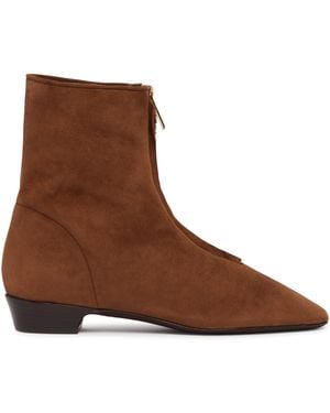 Herbert Levine Easy Does It Suede Ankle Boots - Brown