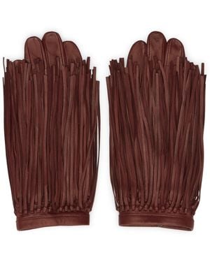 Carven Guanti Con Frange Burgundy - Viola