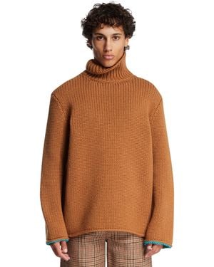 Loewe Wool Turtleneck Jumper - Brown