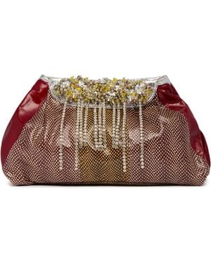 Dries Van Noten Embellished Leather Clutch - Brown