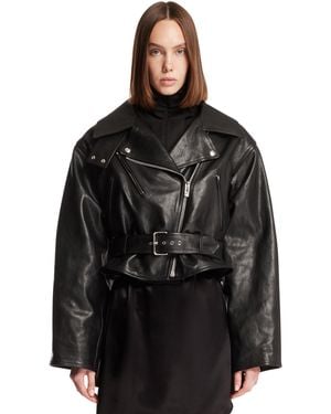 Alaïa Leather Biker Jacket - Black