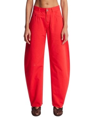 Alaïa Curved Denim Trousers - Red
