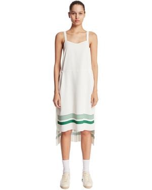 Lacoste Asymmetric Pleated Dress - White