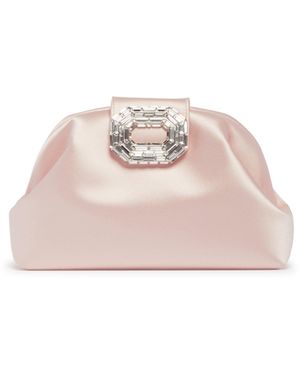 AMINA MUADDI Camelia Satin Clutch - Pink
