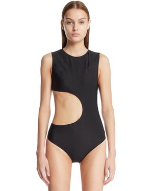 Alaïa Ribbed Cut-Out Bodysuit - Black
