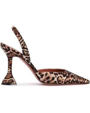 AMINA MUADDI Animal-Print Holli Satin Dcollet - Natural