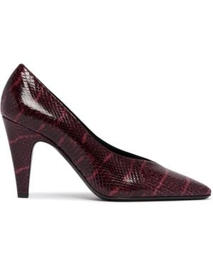Alaïa Leather Cone Court Shoes - Purple