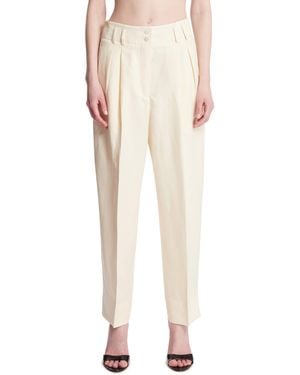 Umit Benan Diane Linen And Silk Trousers - Natural