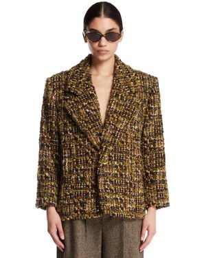 Saint Laurent Tweed Jacket - Brown