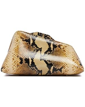 The Attico Python-Print 8:30Pm Oversized Clutch - Metallic