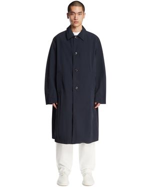 Dries Van Noten Trench Coat With Collar - Blue