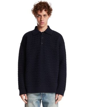 Bottega Veneta Intrecciato Wool Jumper - Blue