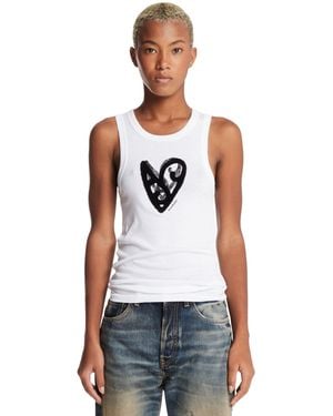Acne Studios Top Con Cuore Bianco