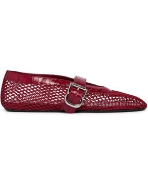 Alaïa Cherry Mesh Flat Ballerinas - Red