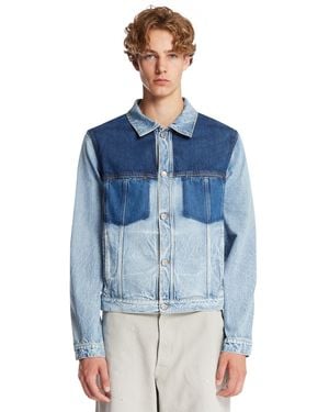 Maison Margiela Patchwork Effect Denim Jacket - Blue